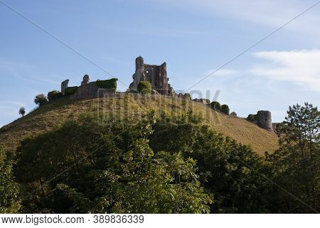 Corfe Castle In Corfe, Dorset In The Uk, Taken On The 22nd July 2020