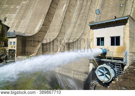 Bubal Dam in Tena Valley, Pyrenees, Huesca province, Aragon in Spain.