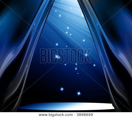 Tenda blu sfondo