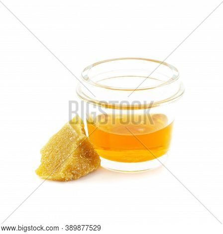 Pieces Of Natural Beeswax For Depilation Isolated On A White Background