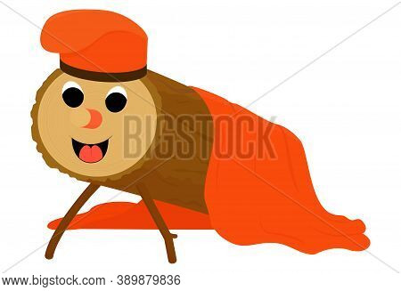 Tio De Nadal, Or Christmas Log Isolated On White. Christmas Tradition Character In Catalonia And Spa