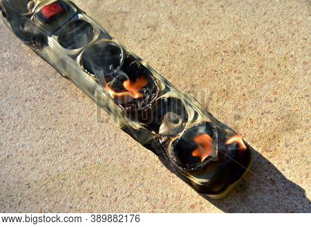 Outlets With Switche Caught Fire In Room. Overloaded Electrical Current Or Short In Device From Many