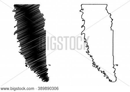 Bossier County, Louisiana (u.s. County, United States Of America, Usa, U.s., Us) Map Vector Illustra