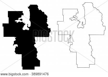 Lake County, Montana (u.s. County, United States Of America, Usa, U.s., Us) Map Vector Illustration,