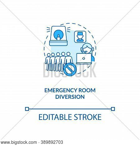 Emergency Room Diversion Concept Icon. Telemedicine Pros. Advantages Of Future Cllinical Technologie