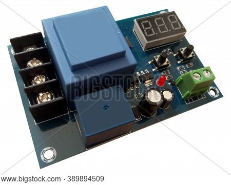 Electronic Digital Control Module On A White Background