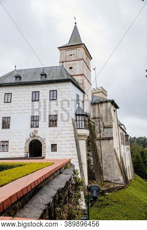 Medieval Castle Rozmberk Nad Vltavou, South Bohemia, Czech Republic, September 26, 2020