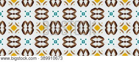 Italy Tile Watercolor. Multicolor Navajo.