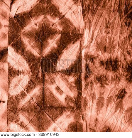Tie-dye Shirt. Brown Dirty Art Graffiti.