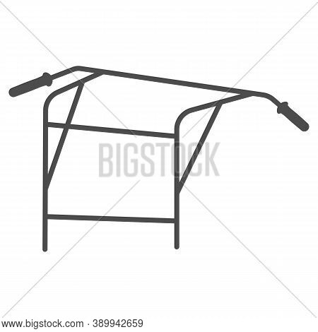 Horizontal Bar Thin Line Icon, Gym Concept, Equipment For Upper Body Workout Sign On White Backgroun