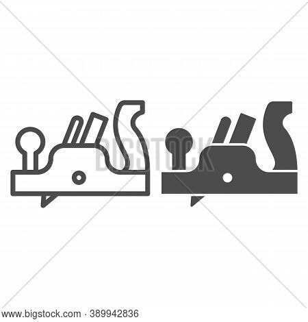Jointer Plane Line And Solid Icon, House Repair Concept, Retro Jack-plane Sign On White Background, 