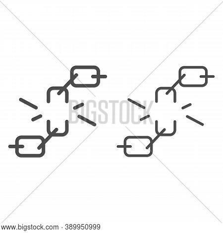 Breaking Chain Symbol Line And Solid Icon, Black Lives Matter Concept, Anti Racism And African Liber