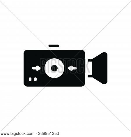 Black Solid Icon For Record Electronic Video-player Broadcast Recorded Demonstrate Player Broadcasti