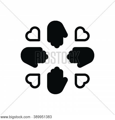 Black Solid Icon For Volunteer Participant Charity Voluntary Unconstrained Volunteering Help Communi