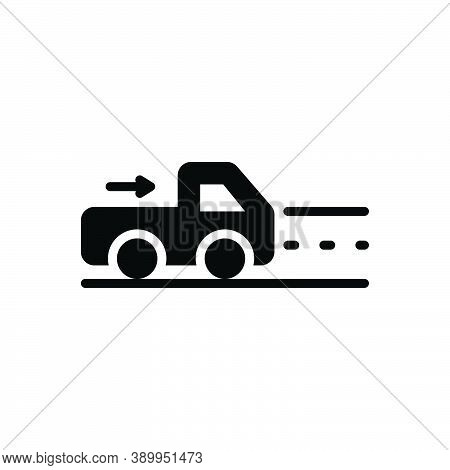 Black Solid Icon For Go Go-away Vehicle One-the-way Street Roadway Route Speed Truck