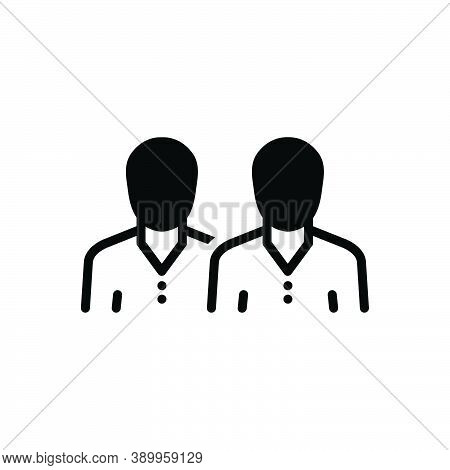 Black Solid Icon For Both One-and-the-other Same Together Twin Duplicate Coequal Common Equal