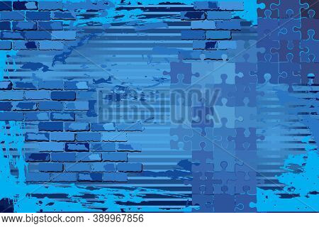 Shiny Grunge Blue Background - Illustration, 
Abstract Mosaic Vector