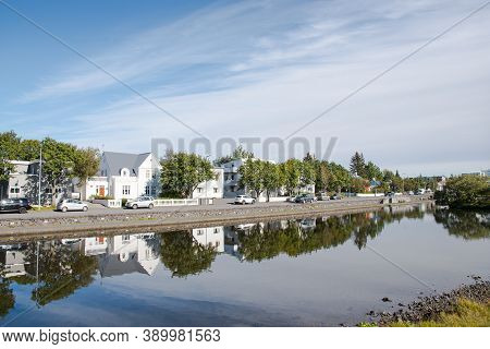 Town Of Hafnarfjordur In The Suburbs Of City Of Reykjavik In Iceland