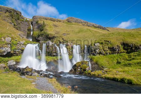 Gluggafoss Waterfall In Fljotshlid In South Iceland
