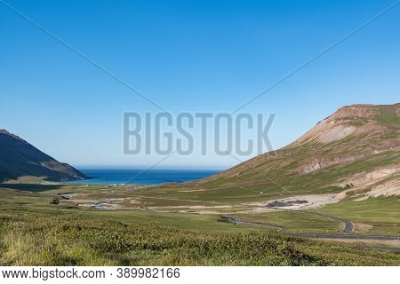 The Beautiful Landscape Of Njardvik Bay In East Iceland