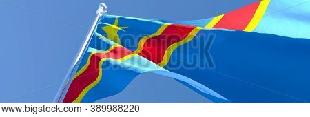3d Rendering Of The National Flag Of Congo Waving In The Wind