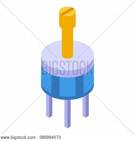 Resistor Capacitor Icon. Isometric Of Resistor Capacitor Vector Icon For Web Design Isolated On Whit