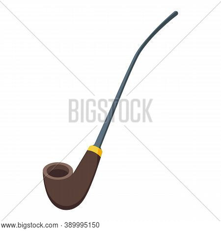 Long Smoking Pipe Icon. Isometric Of Long Smoking Pipe Vector Icon For Web Design Isolated On White 