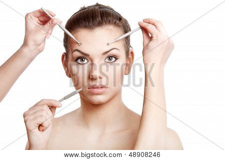beauty. Young brunette woman