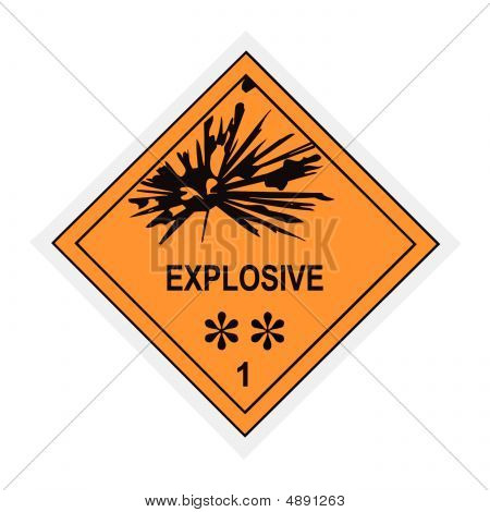 Explosiva varningsskylt