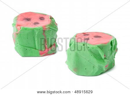 Watermelon Salt Water Taffy Isolated