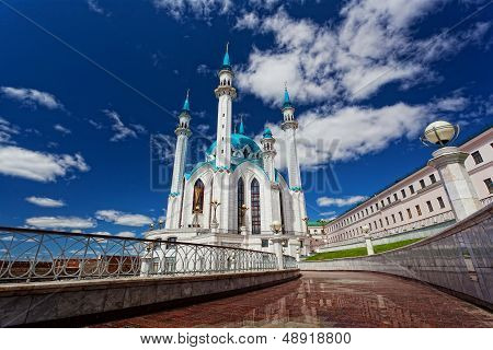 Qol Sharif mosque in Kazan Russia against the beautiful sky