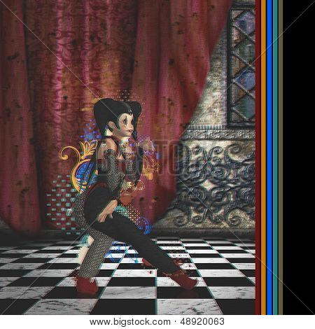 Anaglyph Of Joker Girl