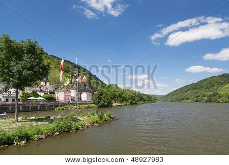 Village Alf Along River Moselle In Germany