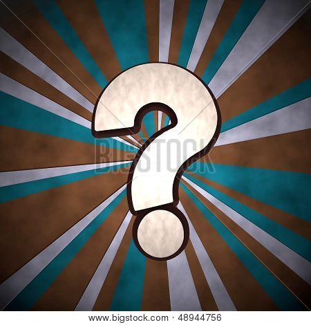 Question Label  On Retro Background