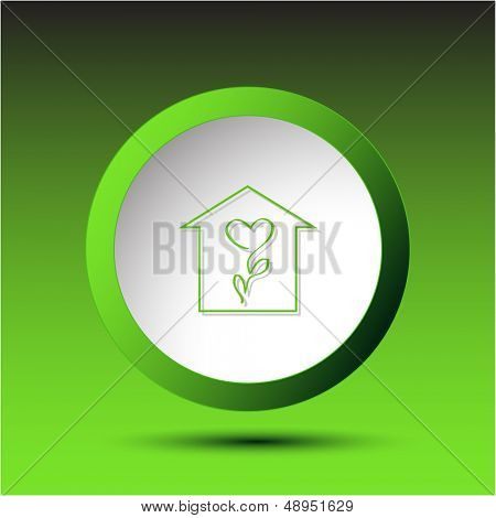 Magasin de fleurs. Bouton en plastique. Illustration vectorielle.
