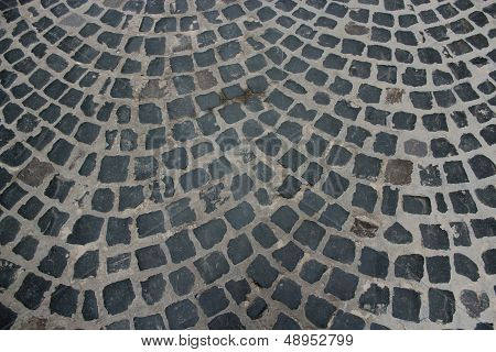 Covering Of Road Made From Stone Blocks
