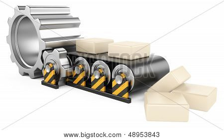 Conveyor With Boxes.