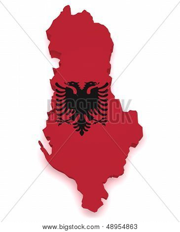 Albania Map Flag 3D Shape