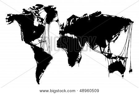 abstract grim world map. halloween background