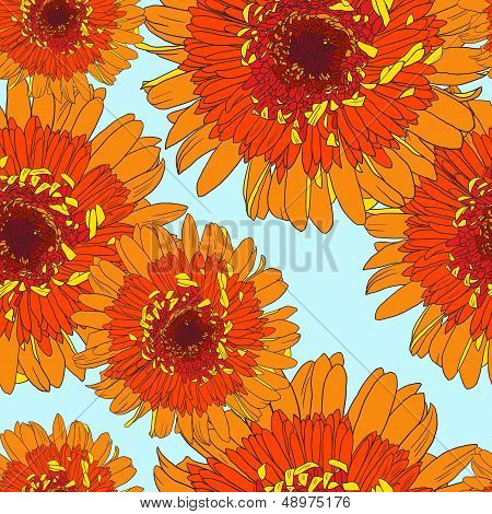 Seamless pattern with gerbers