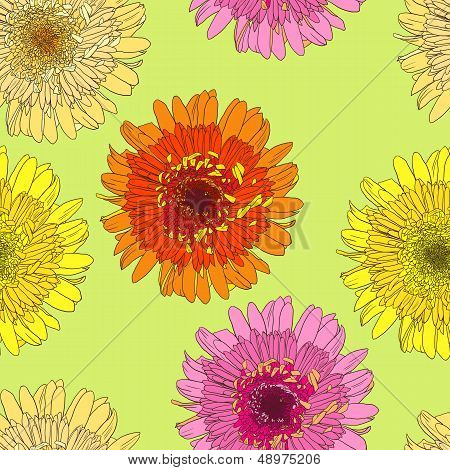 Seamless pattern with gerbers
