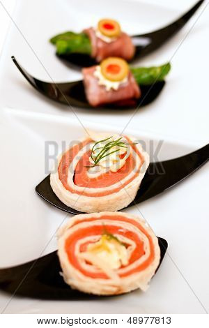 Plate of mixed appetizers