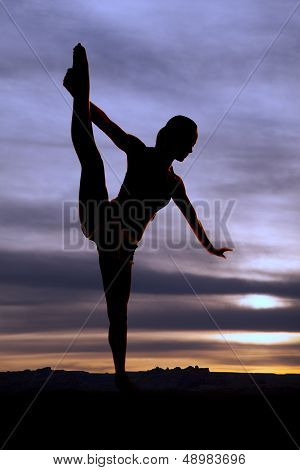 Pull Leg Up Dancer Silhouette