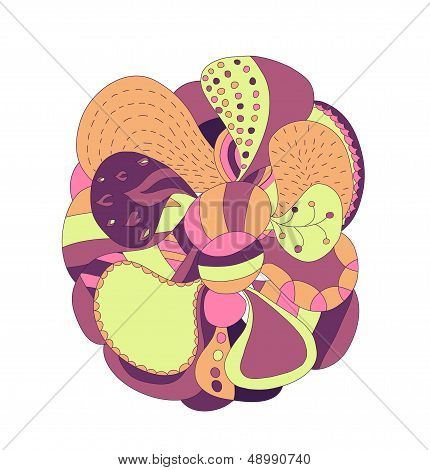 Abstract hand draw strange flower style figure