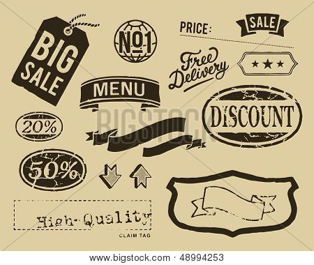 Vintage sale graphic elements set