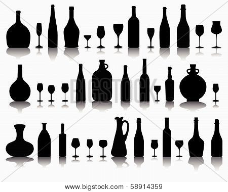 Glass and bottles