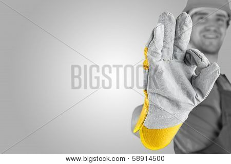 Workman Making A Perfect Gesture