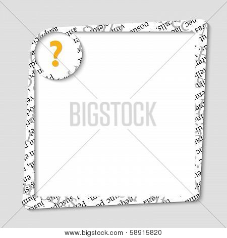 Vector Text Box For Any Text With Question Mark