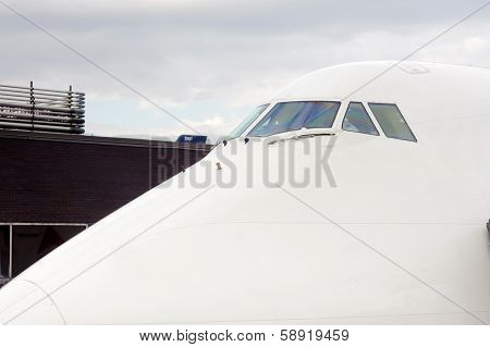 Cockpit windows of jet aircraft.
