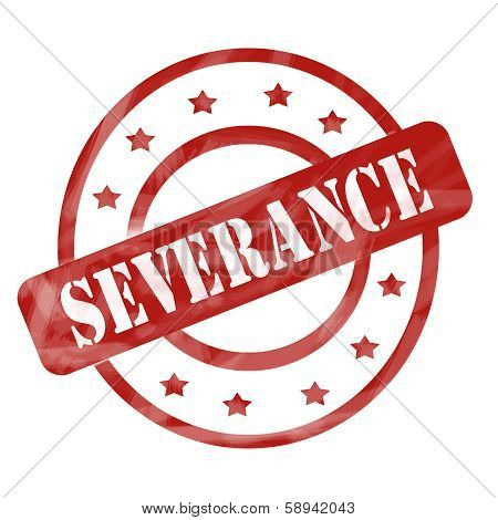 Red Weathered Severance Stamp Circles And Stars